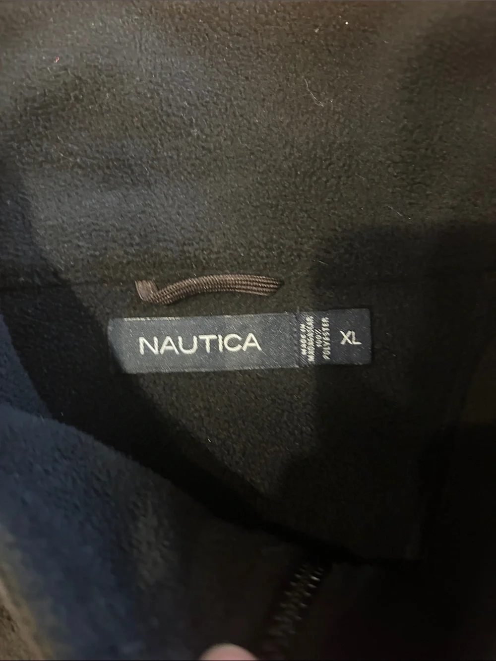 Nautica Black Fleece Zip Pullover